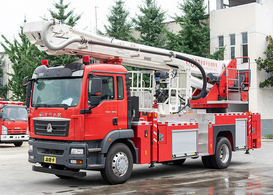 Camion aérien de lutte contre l'incendie de plate-forme de délivrance de Sinotruk SITRAK 32m
