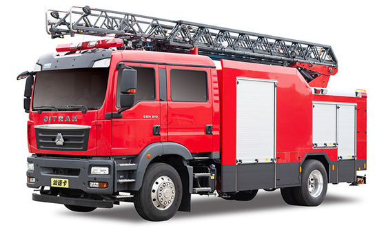 Camion de pompiers d'échelle pivotante de Sitrak 18m avec le système d'extinction des CAM