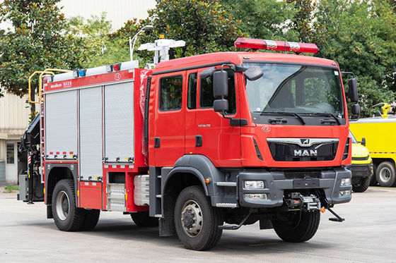 Camion de pompiers spécial de délivrance d'HOMME de l'Allemagne avec le treuil et la grue et le générateur