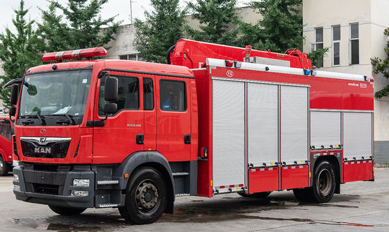 camion de pompiers spécial d'HOMME du générateur 75Kw avec la lumière télescopique