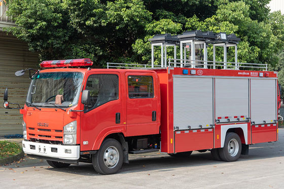 Camion de pompiers de lumière de générateur d'ISUZU 50kw avec l'éclairage télescopique